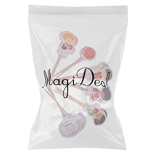 MagiDeal 24pcs Topper de Torta Forma de Chicos de Baloncesto/Fútbol Decoración de Pastel de Celebración de Victoria de Equipo Accesorio de Panadería - Baloncesto