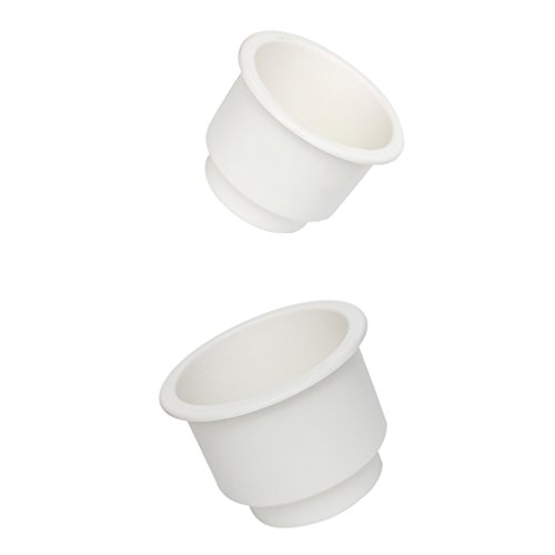 MagiDeal 2pcs Posavasos Titular de Taza Empotrada de Coche Almacenamiento para Barco Marino RV #Blanco