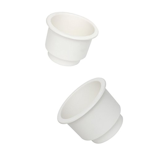 MagiDeal 2pcs Posavasos Titular de Taza Empotrada de Coche Almacenamiento para Barco Marino RV #Blanco