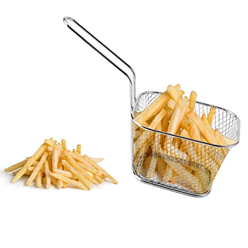 Magiin 8Pcs Cestas Cromadas para Patatas Fritas Cesta de Virutas Herramientas de Cocina Restaurante para Papas Fritas Nuggets Muslos Alitas de Pollo Aros de Cebolla