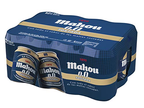 Mahou - Tostada 0.0% - Paquete de 12 x 330 ml - Total: 3.96 L