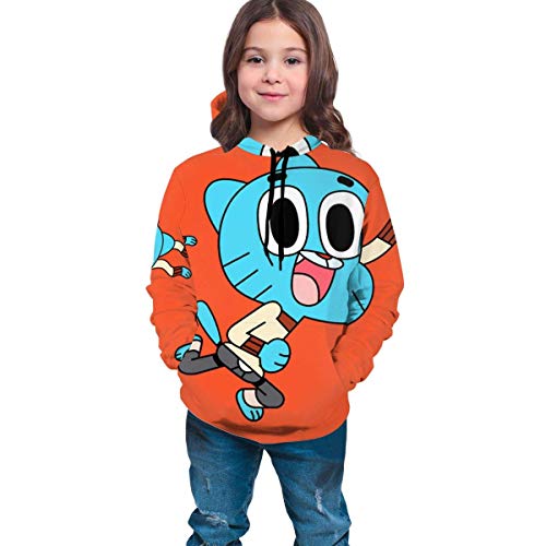 maichengxuan The Amazing World of Gumball Casual Boys Girls 3D Print Casual Pullover Hoodies Sweatshirts Tops Blouse Black