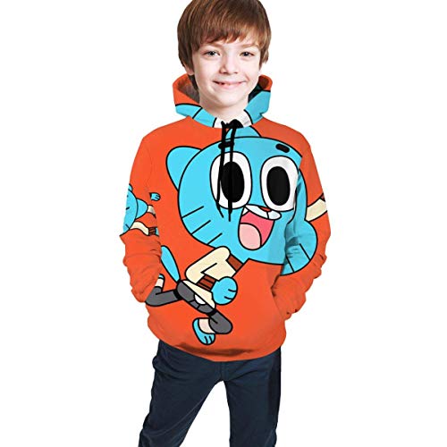 maichengxuan The Amazing World of Gumball Casual Boys Girls 3D Print Casual Pullover Hoodies Sweatshirts Tops Blouse Black