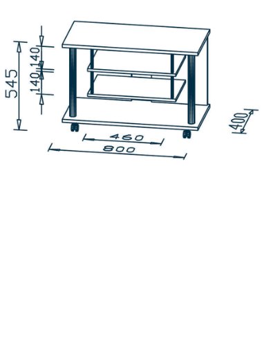 Maja 18988831 - Mueble con Ruedas para el televisor, imitación Haya (800 x 545 x 400 mm)