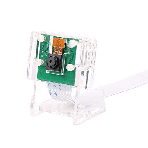 MakerHawk Cámara Raspberry-Pi 5 megapíxeles 1080p / 30fps Módulo de Video de Mini cámara de 5 Grados y 5MP con Soporte acrílico y Cable Flexible FFC para Raspberry Pi 4B / 3B + / 3B / Zero/Zero W