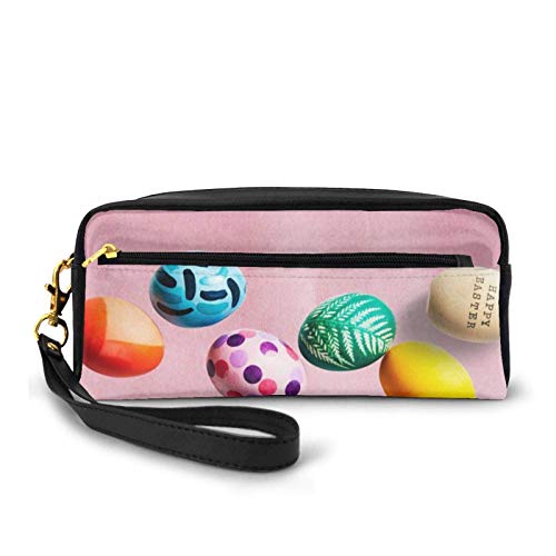 Makeup Pouch,Bolso Del Maquillaje Del Cuero De La Pu Del Huevo De Pascua, Bolsos Suaves Del Cepillo Del Maquillaje Para El Fechar Que Camina De Las Compras,20x5.5x8.5cm