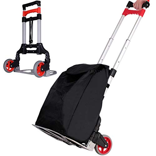 MAKUPHTN Plegable Cesta de la Compra Carrito for Equipaje, Heavy Duty Truck portátil Saco Nave Industrial Carro de Mano for IR de Compras, IR, Viajar, Auto y Uso de la Oficina