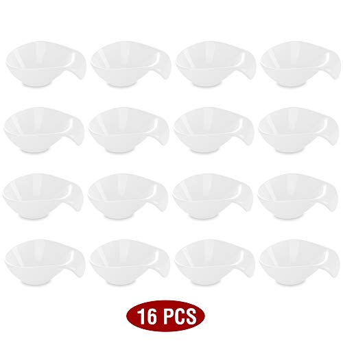 MALACASA Serie Ramekin.Dish Cuencos de Postre Porcelana Snack Aperitivo Cuencos - Cuenco de Postre Fruta Seca 16 pcs Super Mini 3,75"/9,5 * 6,5 * 3,5 cm