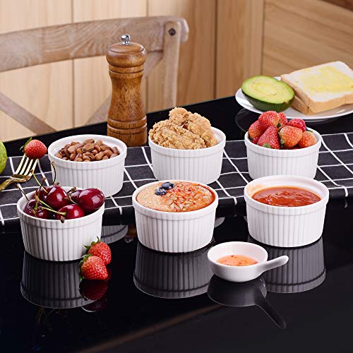 MALACASA, Serie Ramekin.Dish, juego de 6 piezas, forma de paté MINI moldes para paté con forma de torta - moldes de porcelana 9cm Ø forma de pasteles 9 * 9 * 5cm