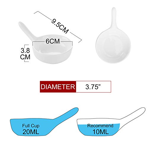 MALACASA Serie Ramekin.dish Mini Cuencos Cucharas 12 Piezas 9.5 cm Vajilla de Porcelana Cunecos de Salsa/Aperitivo/Postre