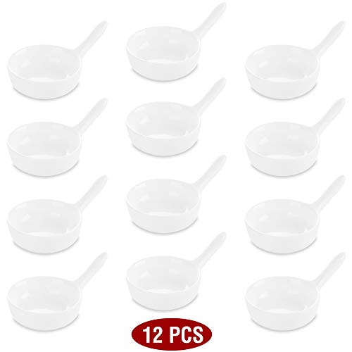 MALACASA Serie Ramekin.dish Mini Cuencos Cucharas 12 Piezas 9.5 cm Vajilla de Porcelana Cunecos de Salsa/Aperitivo/Postre