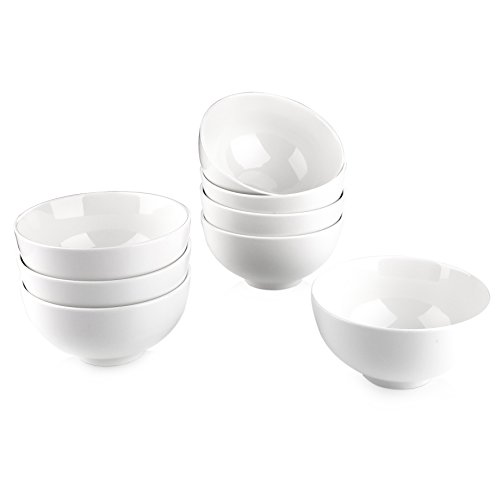 Malacasa, Serie Regular, Juego de Cuenco de 8 Piezas Vajilla de Porcelana de 5" Cuenco de Cereal (12.5 * 12.5 * 6.5cm)