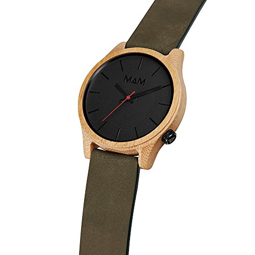 MAM Originals · Quail Green | Reloj de Hombre | Diseño Minimalista | Reloj de Madera de bambú sostenible