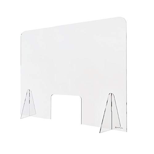 Mampara de metacrilato mostrador 5mm proteccion para oficinas mostradores manicura sobremesa material transparente (80X100)