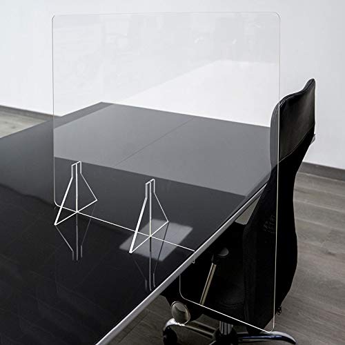 Mampara de oficina | Separador de oficina Metacrilato Transparente 3mm (85cm ancho x 70 cm alto parte visible)