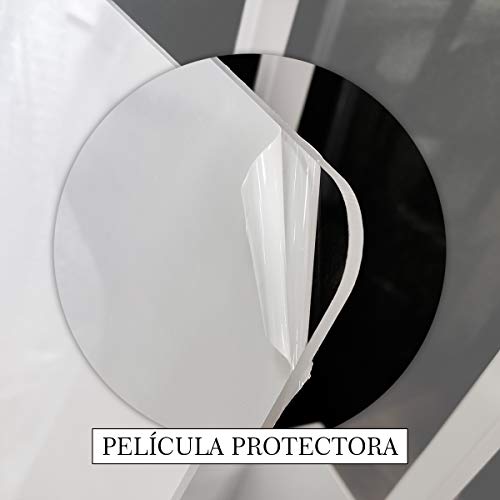 Mampara Protectora de Metacrilato 70x50cm, Grosor de 3mm, Transparente con Ventanillas y Bases para Mostrador y Mesa