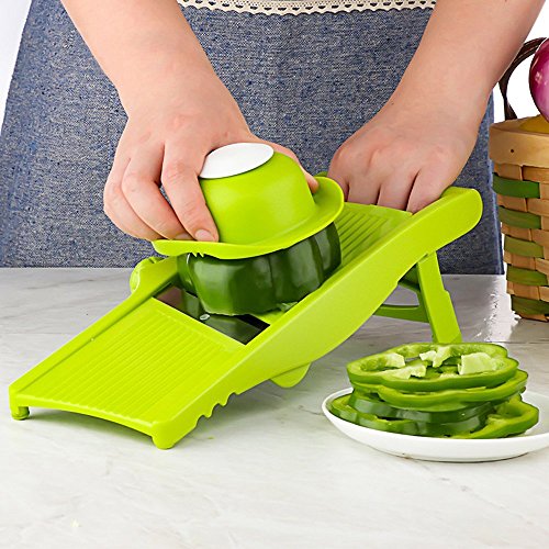 Mandoline Slicer - Cuchilla ajustable fino a grueso Configuración de rebanadas y julianas, cortador de vegetales, rallador y rebanador de verduras, patata, tomate, cebolla, queso