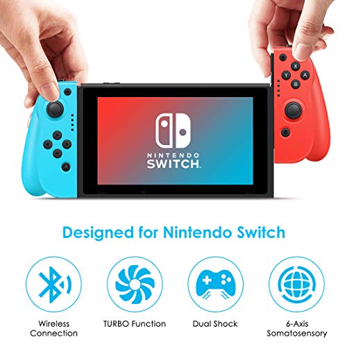 Mandos para Nintendo Switch,Timoom Bluetooth Wireless Controller Gamepad Joystick Controlador De Reemplazo Izquierdo Y Derecho para Joy Con