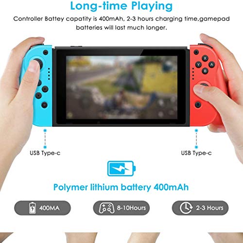 Mandos para Nintendo Switch,Timoom Bluetooth Wireless Controller Gamepad Joystick Controlador De Reemplazo Izquierdo Y Derecho para Joy Con