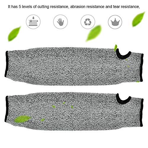 Manga de protección para brazos, Manga para brazos de seguridad, Guantes de trabajo de mangas largas antiabrasión resistentes al corte HPPE para jardín, Cocina, Trabajo de granja (1 par)(45cm)