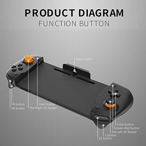 Mango del controlador de gamepad de línea N, mango ergonómico, cómodo y antideslizante, inducción de gravedad con giroscopio de seis ejes, vibración de motor dual, adecuado para el host Switch NS