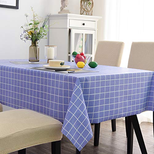 ManMengJi Mantel para Mesa PVC Rectangle, 137x200cm, Fácil de Limpiar, Antimanchas Impermeable, Nórdico Moderno de Plástico Home Manteles