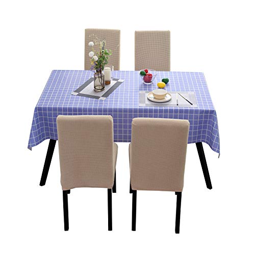 ManMengJi Mantel para Mesa PVC Rectangle, 137x200cm, Fácil de Limpiar, Antimanchas Impermeable, Nórdico Moderno de Plástico Home Manteles