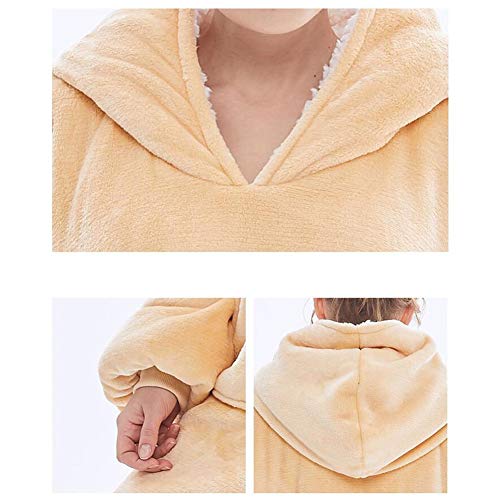 Manta con capucha de gran tamaño con impresión de moda, ultra suave Sherpa TV manta sudadera con bolsillo gigante para mujeres y hombres