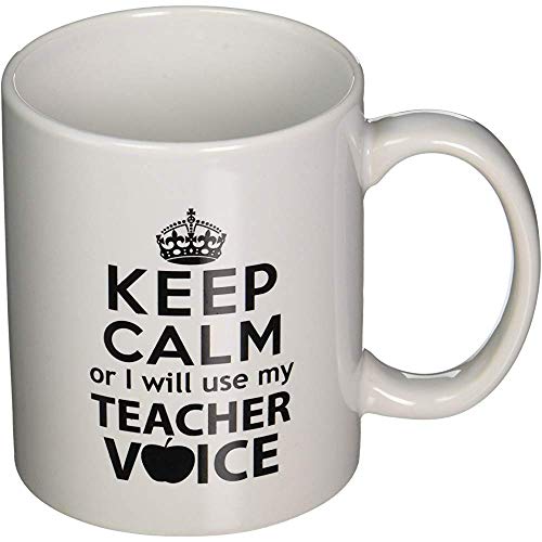 Mantenga la calma o usaré la taza de café de 11 onzas de mi voz del profesor