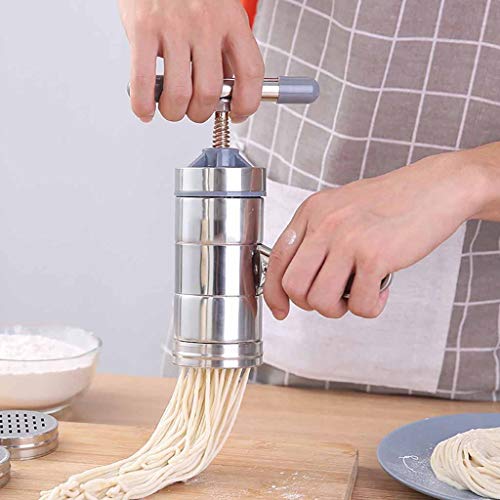 Manual de Acero Inoxidable Noodles Presse máquina de Pasta máquina Multi Cocina Manual Máquina de Pasta máquina de prensar Verduras Frutas exprimidor Zumo máquina de prensar con 2 Noodle Mould