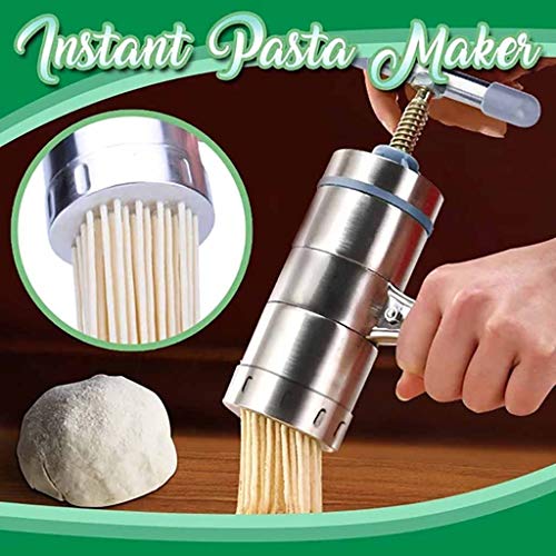 Manual de Acero Inoxidable Noodles Presse máquina de Pasta máquina Multi Cocina Manual Máquina de Pasta máquina de prensar Verduras Frutas exprimidor Zumo máquina de prensar con 2 Noodle Mould