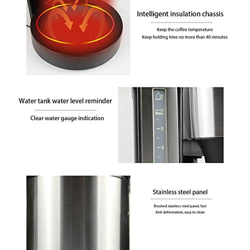 Máquina de café espresso, tetera de acero inoxidable, filtro de alta densidad recién molida, hogar máquina de café de goteo eléctrico Americana,Uk