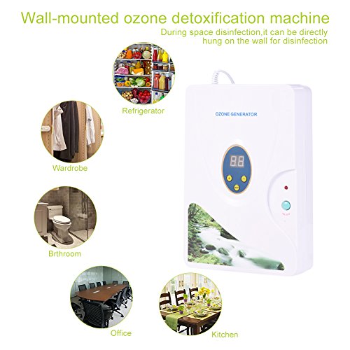 Máquina de Desintoxicación de Ozono Generador Ozono Ionizador para Frutas Verduras Carne Uso Hogar Cocina con Temporizador Digital 1-30 Minutos Socialme-EU