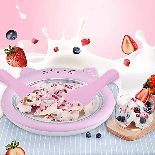 Máquina de yogurt con agitación, máquina de hacer hielo pequeña, máquina de helado frito, máquina de yogur rosa