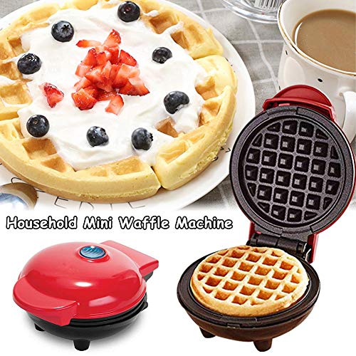 Máquina Para Hacer Gofres Redonda,Máquina Para Hacer Gofres, Mini Máquina Para Hacer Gofres 350W Para Waffles Individuales, Paninis, Papas Al Horno, Otros Desayunos, Almuerzos O Bocadillos Para Llevar