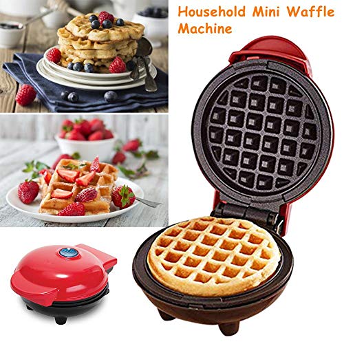 Máquina Para Hacer Gofres Redonda,Máquina Para Hacer Gofres, Mini Máquina Para Hacer Gofres 350W Para Waffles Individuales, Paninis, Papas Al Horno, Otros Desayunos, Almuerzos O Bocadillos Para Llevar