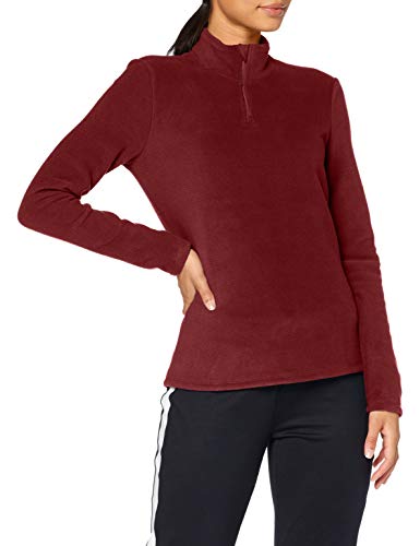 Marca Amazon - AURIQUE Sudadera de Manga Larga de Forro Polar Mujer, Rojo (Port), 40, Label:M