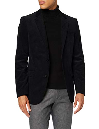 Marca Amazon - find. Americana Casual de Pana Hombre, Negro (Black), 48, Label: 38