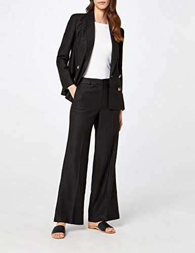 Marca Amazon - find. Americana de Lino Mujer, Negro (Black), 40, Label: M