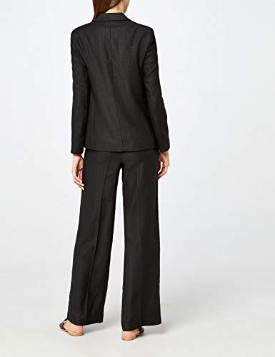 Marca Amazon - find. Americana de Lino Mujer, Negro (Black), 40, Label: M