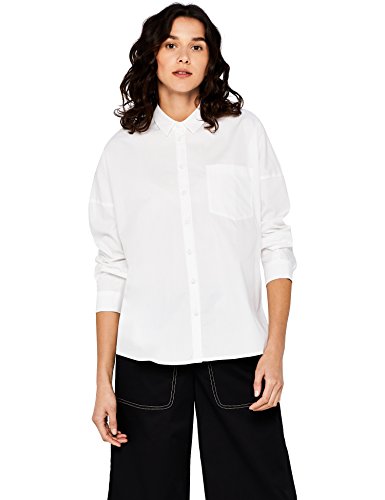 Marca Amazon - find. Blusa de Lunares para Mujer, Blanco (Optic White), 38, Label: S