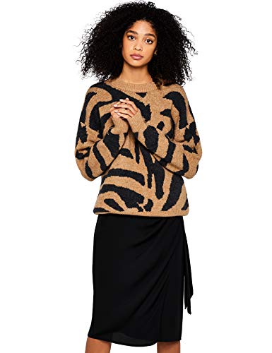 Marca Amazon - find. Jersey Tigre Mujer, Beige (Camel/Black), 48, Label: 3XL