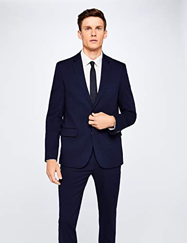 Marca Amazon - find. Stretch Slim Fit, Chaqueta de Traje para Hombre, Azul (Navy Navy), 54L, Label: 44L