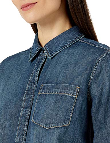 Marca Amazon - Goodthreads Denim Boyfriend Shirt novelty-t-shirts, Desteñido oscuro, US S (EU S - M)