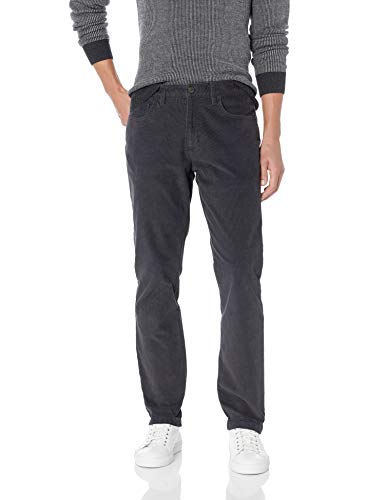 Marca Amazon – Goodthreads – Pantalones elásticos y cómodos de pana de corte recto con 5 bolsillos para hombre, Gris (Grey Gre), 32W x 36L