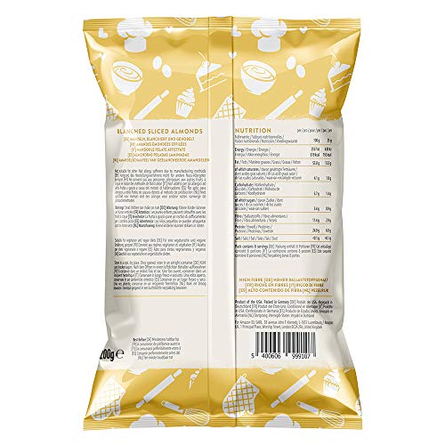 Marca Amazon - Happy Belly Almendras peladas laminadas 200gr x 5