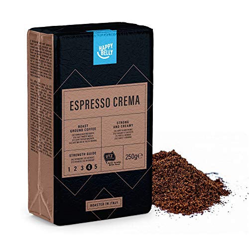 Marca Amazon - Happy Belly Café molido "Espresso Crema" (4 x 250g)