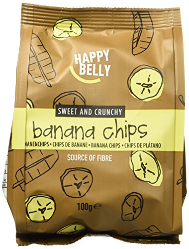 Marca Amazon - Happy Belly Chips de plátano, 7 x 100gr