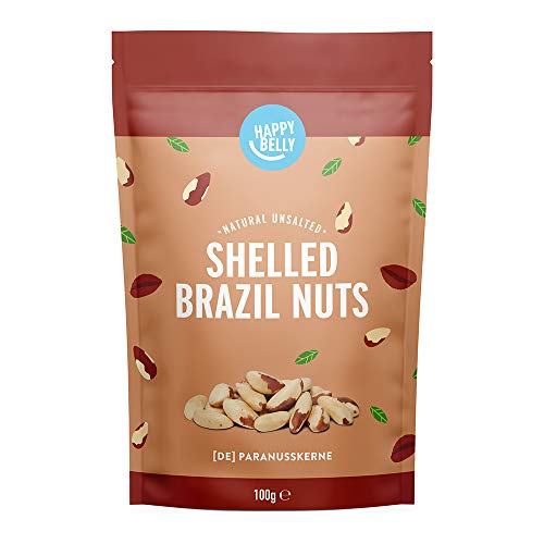 Marca Amazon - Happy Belly Nueces de Brasil sin cáscara, 7 x 100g