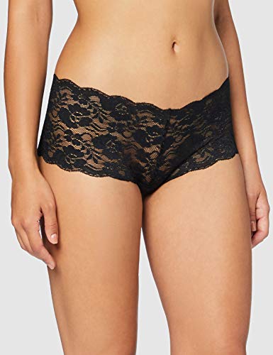 Marca Amazon - IRIS & LILLY Braga Boy Short de Encaje Mujer, Pack de 3, Negro (Black), M, Label: M